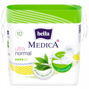 Absorbante ultra normal Medica cu extract de ceai verde, Bella, 10 bucati