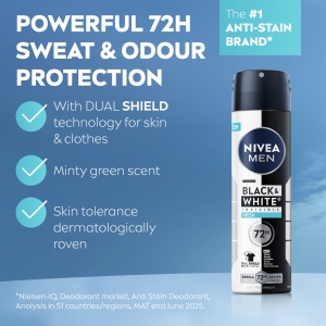 [Antiperspirant spray, invisible black & white fresh, nivea men - 1001cosmetice.ro] [3]