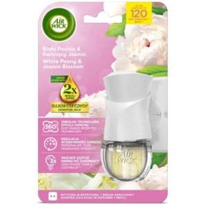 Odorizante camera | Aparat + rezerva odorizant automat de camera bujor alb si flori de iasomie, air wick, 19 ml | 1001cosmetice.ro