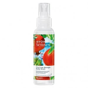 AVON SPRAY DE CORP PARFUMAT ITALIAN ESCAPE CU RODIE SI GRAPEFRUT ROZ