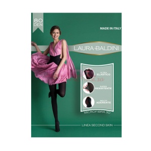 Dresuri Second Skin 3D, 80 DEN, CULOAREA PICIORULUI Laura Baldini