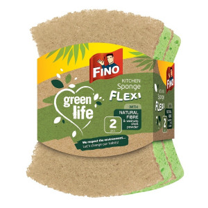 Fino green life kitchen sponge flexi bureti de bucatarie flexibili din fibre naturale set 2 bucati thumb 1 - 1001cosmetice.ro