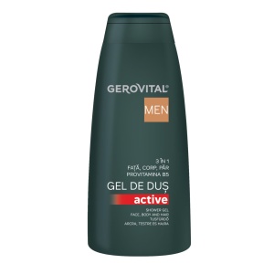 Gel de dus 3 in 1, fata, corp si par, Active, Gerovital Men, 400 ml
