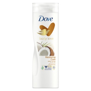 Crema corp, dove | Lotiune de corp pentru piele uscata, cu ulei de cocos si lapte de migdale, restoring care, dove, 250 ml | 1001cosmetice.ro