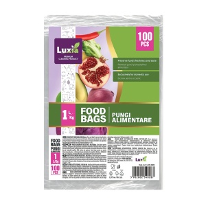 Bucatarie | Pungi alimentare rezistente la congelator, 1kg/1l, 19,5x28.5cm, 100 bucăți, luxia 4028 | 1001cosmetice.ro