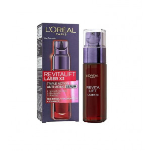 Ser pentru fata cu PRO-RETINOL, HYALURONIC ACID, VITAMINA CG, Loreal Revitalift Laser X3 Anti-Anging, 30 ml