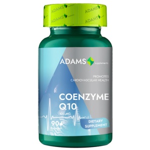 Suplimente Coenzima Q10 pentru sanatatea cardiovasculara100 mg, Adams, 90 capsule