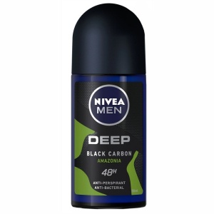 Parfumuri barbati | Antiperspirant roll-on, deep black carbon amazonia, nivea men, 50 ml  | 1001cosmetice.ro