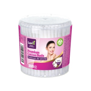 Luxia | Betisoare igienice pentru urechi, bumbac 100%, cutie 200 bucati, luxia 4080 | 1001cosmetice.ro