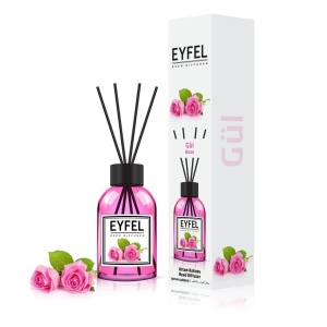 Betisoare odorizante pentru camera, Reed Diffuzer, cu miros de Trandafir, Eyfel, 120 ml