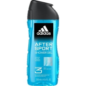 Gel de dus 3 in 1 corp, par, fata After Sport, Adidas, 250 ml