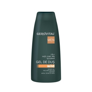 Gel de dus 3 in 1, fata, corp si par, Wild, Gerovital Men, 400 ml