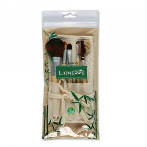 Lionesse bamboo makeup brush set 5 pensule machiaj thumb 1 - 1001cosmetice.ro