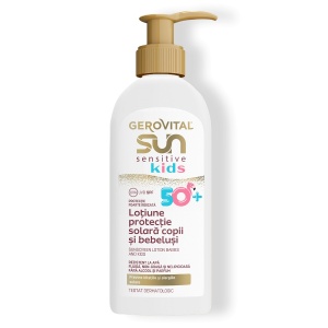 Produse plaja | Lotiune protectie solara sensitive spf50+ pentru copii și bebelusi, gerovital sun, 200 ml | 1001cosmetice.ro