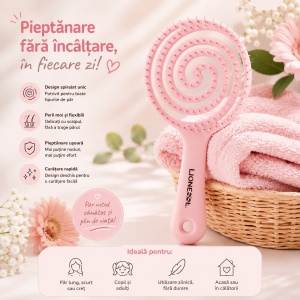 [Perie de par rotunda baby pink 6458 lionesse - 1001cosmetice.ro] [3]
