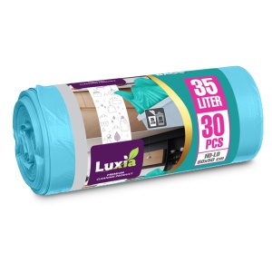 Saci menajeri Strong Turcoaz, 35L, cu urechi, 30 buc., HD-LD, 60x50 cm, Luxia 4014
