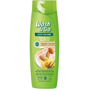 Sampon cu vanilie si ulei de migdale pentru parul uscat si deteriorat, Wash & Go, 360 ml