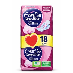 Corp, every day | Absorbante ultra plus maxi night sensitive cu bumbac, everyday, 18 bucati | 1001cosmetice.ro