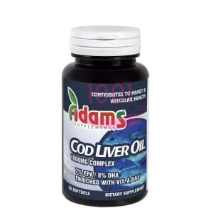 ADAMS COD LIVER OIL ULEI DIN FICAT DE COD 30 TABLETE