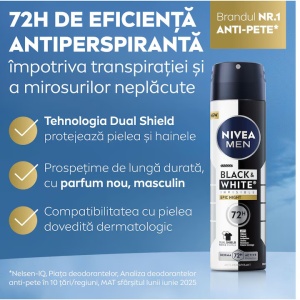 [Antiperspirant deodorant spray, black & white invisible, epic night, nivea men, 150 ml - 1001cosmetice.ro] [2]