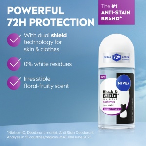 [Antiperspirant roll-on black & white invisible authentic, 72h active protection, nivea, 50 ml - 1001cosmetice.ro] [2]