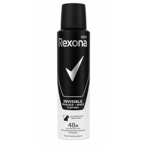 Antiperspirant spray Invisible Black + White, Rexona Men, 150 ml