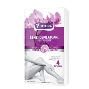 Depilare | Benzi depilatoare pentru corp, cu extract de orhidee si extract de samburi de struguri, farmec | 1001cosmetice.ro