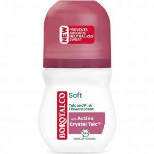 Deodorant roll on, Soft, Talc and pink flowers, Borotalco, 50 ml