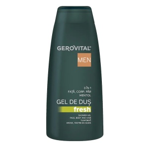 Gel de dus 3 in 1, fata, corp si par, Fresh, Gerovital Men, 400 ml
