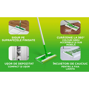 [Kit de curatare dry + wet cu mop, 8 lavete uscate si 3 lavete umede, swiffer - 1001cosmetice.ro] [15]