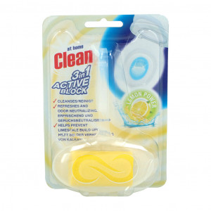 Odorizant de toaleta At Home Clean 3in1 Active Block, Lemon Power, 40 g