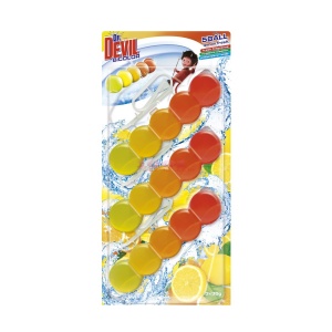 Pardoseli, tomil | Odorizant de wc bicolor lemon fresh dr devil, set 3 buc | 1001cosmetice.ro