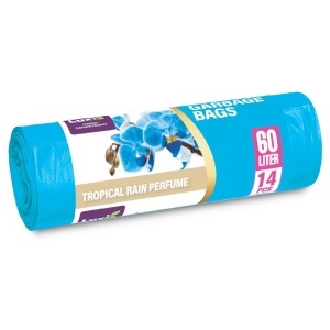Saci menajeri cu aroma de Tropical Rain 60L, cu urechi, 14 buc., HD-LD, Luxia 4101