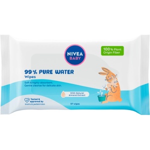 Servetele umede pentru copii Pure Water 99%, biodegradabile, Nivea Baby, 57 bucati