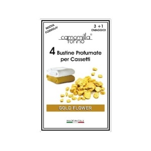Camomilla torino | Set 3+1 pliculete parfumate pentru dulapuri si sertare gold flower camomilla torino | 1001cosmetice.ro