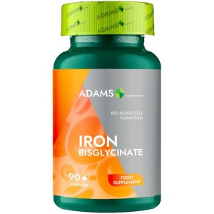 Suplimente &amp; produse bio, adams | Supliment bisglicinat de fier, adams. 90 capsule | 1001cosmetice.ro