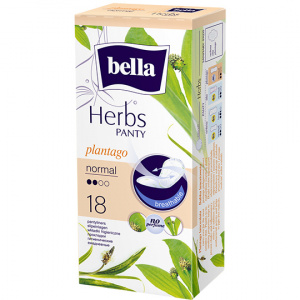 Absorbante igienice subtiri normal 2 Herbs plantago fara parfum Bella, pachet 18 bucati