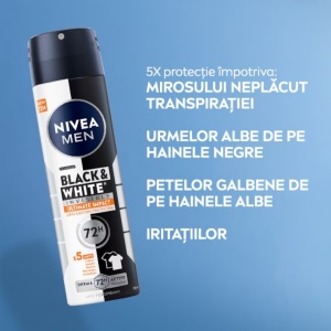 [Antiperspirant spray black & white, ultimate impact 72h, nivea men, 150 ml - 1001cosmetice.ro] [4]