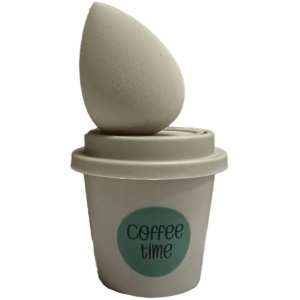 Buretel pentru machiaj cu cutie in forma de Coffee cup Lionesse