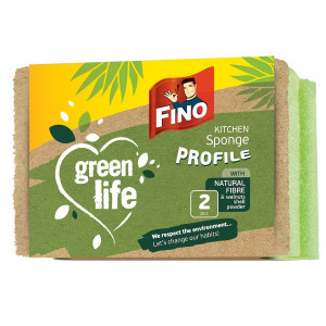 Fino green life kitchen sponge profile bureti de bucatarie din fibre naturale set 2 bucati thumb 1 - 1001cosmetice.ro