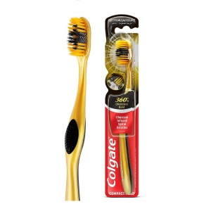 Periuta de dinti 360 ° Charcoal Gold Slim Soft Colgate