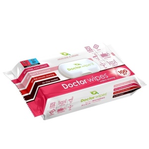 Curatenie, spring line | Servetele umede multisuprafete, cu otet si bicarbonat, 25cm x 22cm, 100 buc, dr. wipes | 1001cosmetice.ro