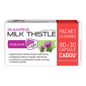 Silimarina Milk Thistle + Colina 1000 mg pachet 90+30 capsule, Zdrovit