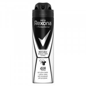 Antiperspirant deodorant spray Motionsense Invisible Black+White, Rexona Men, 150 ml