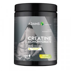 Creatina monohidrata, pulbere, cu aroma de lamaie si lime, Adams, 450 g