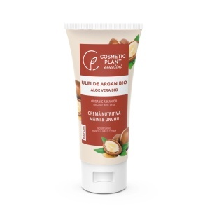 Crema nutritiva maini si unghii cu ulei de argan bio si extract bio de aloe vera Cosmetic Plant, 100 ml