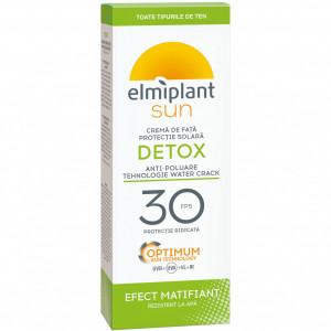 Crema protectie solara pentru fata, Elmiplant Sun Detox FPS30, efect matifiant, 50 ml