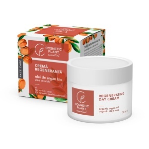Crema regeneranta de zi cu ulei de argan bio si extract bio de aloe vera Cosmetic Plant, 50 ml