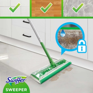 Kit de curatare dry + wet cu mop, 8 lavete uscate si 3 lavete umede, swiffer thumb 7 - 1001cosmetice.ro