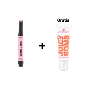 Luciu de buze Melt & Plump More Amore 010, Catrice + GRATIS Luciu de buze stralucitor JUICY BOMB PARTY Strawberry Sprinkles 05 Essence